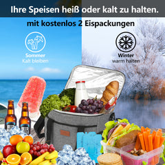 Ikodm Kühltasche Campingtasche Isoliertasche Faltbar Kühlbox Picknicktasche 15/25/33L