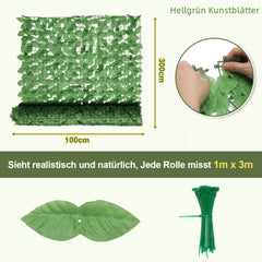 Ikodm Künstliche Efeu Hecke Sichtschutz 1x3m