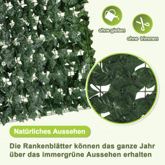 Ikodm Künstliche Efeu Hecke Sichtschutz 1x3m