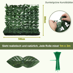 Ikodm Künstliche Efeu Hecke Sichtschutz 1x3m