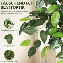 Ikodm Künstlicher Ficusbaum im Topf, pflegeleicht & dekorativ