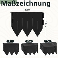 Ikodm Beeteinfassung Kunststoff PP Rasenkante Schwarz 15cm höhe