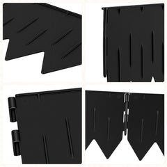 Ikodm Beeteinfassung Kunststoff PP Rasenkante Schwarz 15cm höhe