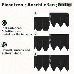Ikodm Beeteinfassung Kunststoff PP Rasenkante Schwarz 15cm höhe