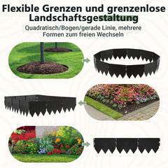 Ikodm Beeteinfassung Kunststoff PP Rasenkante Schwarz 15cm höhe