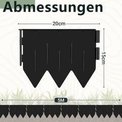 Ikodm Beeteinfassung Kunststoff PP Rasenkante Schwarz 15cm höhe