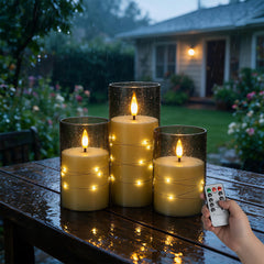 Ikodm LED Kerzen 3er Set Fernbedienung