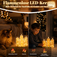 Ikodm LED Kerzen 3er Set Fernbedienung