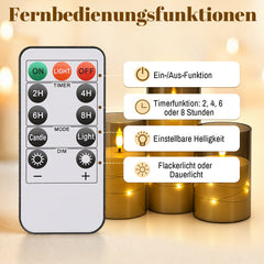 Ikodm LED Kerzen 3er Set Fernbedienung