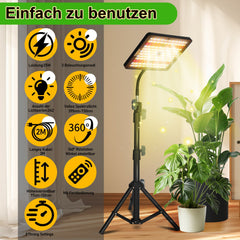 Ikodm LED Pflanzenlampe Grow Light UV IR mit Ständer