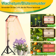 Ikodm LED Pflanzenlampe Grow Light UV IR mit Ständer