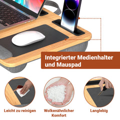 Ikodm Laptopkissen Ergonomisch Laptoptisch mit Handgelenkauflage & Hepolsterter