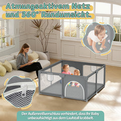 Ikodm Baby Laufstall Laufgitter Faltbar 130x130cm/150x180cm
