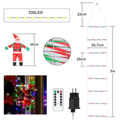 Ikodm 3 Meter LED Weihnachtsmann Leiter Lichterkette