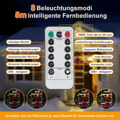 Ikodm 3 Meter LED Weihnachtsmann Leiter Lichterkette