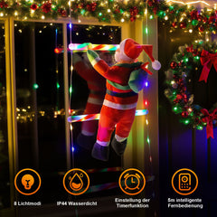Ikodm 3 Meter LED Weihnachtsmann Leiter Lichterkette
