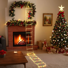 Ikodm 3 Meter LED Weihnachtsmann Leiter Lichterkette