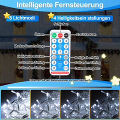 Ikodm Solar-Lichterkette mit 1200mAh Akku, verschiedene Längen & Lichtfarben