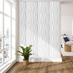 Ikodm 3D Wandpaneele 12 Stück 50x50 cm Linear Weiß