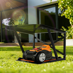Ikodm Mähroboter Garage Metall mit PC-Dachplatte