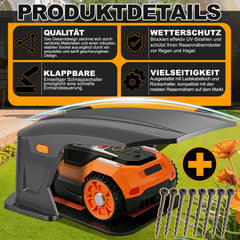 Ikodm Mähroboter Garage Kompatible Ladestationen mit klappbarem Dach