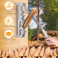 Ikodm Manueller Holzspalter,Wandhalterung Brennholzspalter, Handholzspalter, Wand Holzspalter, Wood Splitter für Outdoor & Indoor