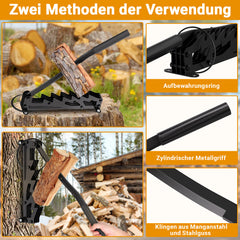 Ikodm Manueller Holzspalter,Wandhalterung Brennholzspalter, Handholzspalter, Wand Holzspalter, Wood Splitter für Outdoor & Indoor