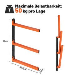 Ikodm 2 Stück Metallregal zur Holzlagerung, Kragarmregal