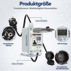Ikodm Mobiler Drehstromzähler 32A 400V