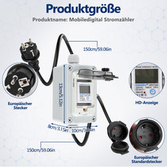 Ikodm Mobiler Drehstromzähler 32A 400V