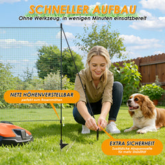 Ikodm Mobiler Zaun Höhenverstellbarer Steckzaun für Garten