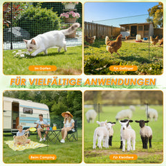 Ikodm Mobiler Zaun Höhenverstellbarer Steckzaun für Garten