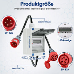 Ikodm Mobiler Drehstromzähler 32A 400V