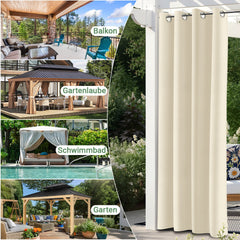 Ikodm Outdoor Vorhang Wasserdicht mit Ösen