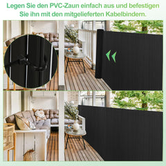 Ikodm PVC Sichtschutzmatte 3-Gewicht Verstärkung mit Kabelbindern