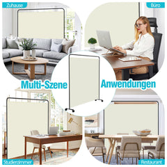 Ikodm Paravent Raumteiler mit Rollen Trennwand&Sichtschutz Anthrazit/Beige