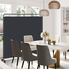 Ikodm Paravent Raumteiler mit Rollen Trennwand&Sichtschutz Anthrazit/Beige