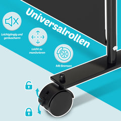 Ikodm Paravent Raumteiler mit Rollen Trennwand&Sichtschutz Anthrazit/Beige