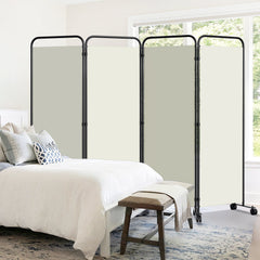 Ikodm Paravent Raumteiler mit Rollen Trennwand&Sichtschutz Anthrazit/Beige