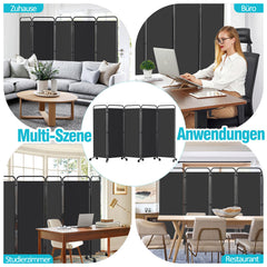 Ikodm Paravent Raumteiler mit Rollen Trennwand&Sichtschutz Anthrazit/Beige