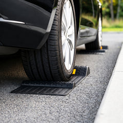 Ikodm Parkmatten 2er Set 53x25,5 cm, Rutschfester Radstopper für Garage