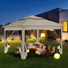 Ikdom Pavillon 3,3x3,3x2,7M Draußen Klapp Festzelt pavillon Garten Mit Moskito netz