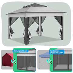 Ikdom Pavillon 3,3x3,3x2,7M Draußen Klapp Festzelt pavillon Garten Mit Moskito netz