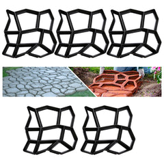 Ikodm Pflasterform DIY Schwarz Kunststoff Pflasterschablone Pflastermacher fachgerechter Außenbereich Trittplatten Gießformen solide und stabil