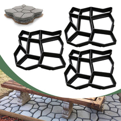 Ikodm Pflasterform DIY Schwarz Kunststoff Pflasterschablone Pflastermacher fachgerechter Außenbereich Trittplatten Gießformen solide und stabil