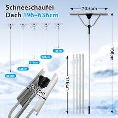 Ikodm Photovoltaik Schneeschieber Aluminium Dachschneerechen mit Gummileiste kratzfest