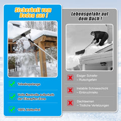 Ikodm Photovoltaik Schneeschieber Aluminium Dachschneerechen mit Gummileiste kratzfest