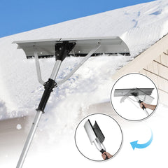 Ikodm Photovoltaik Schneeschieber Aluminium Dachschneerechen mit Gummileiste kratzfest