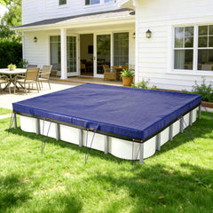 Ikodm Poolabdeckung Rechteckig Poolplane 160 g/m² für Aufstellpool