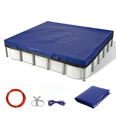 Ikodm Poolabdeckung Rechteckig Poolplane 160 g/m² für Aufstellpool